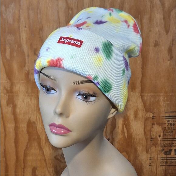 Supreme Other - Supreme Splatter Dyed Beanie 'White' | Men's One Size Outdoor Streetwear Skater